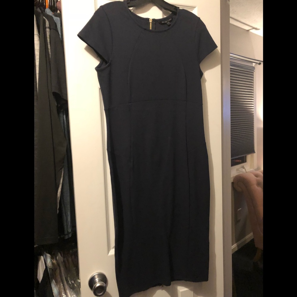 Navy blue shirt sleeve mid calf dress size large